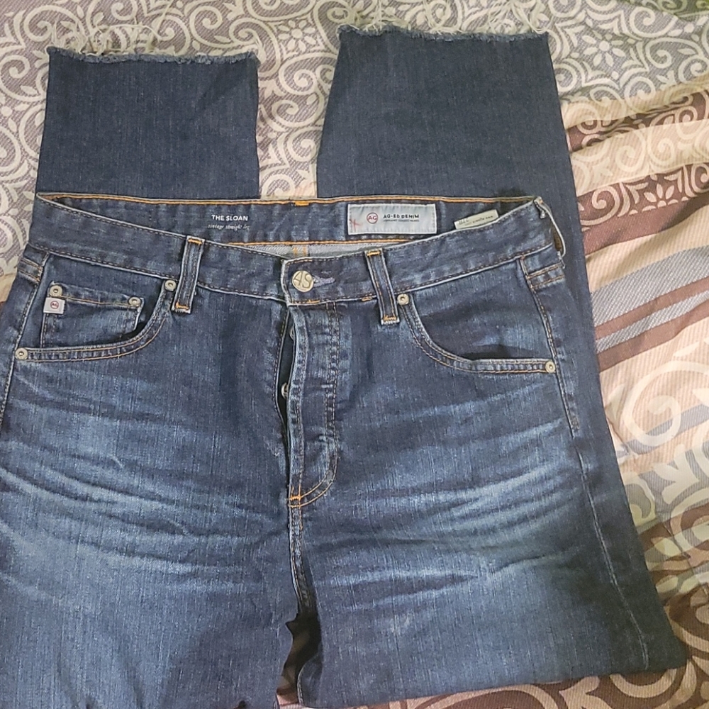 AG Adriano Goldschmied sloan boyfriend crop jeans